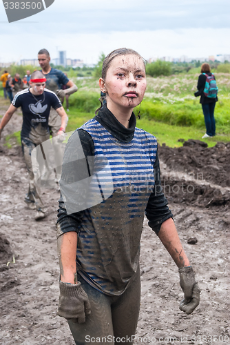 Image of Attractive girl in extrime racing