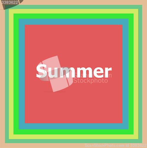 Image of word Summer on abstract background