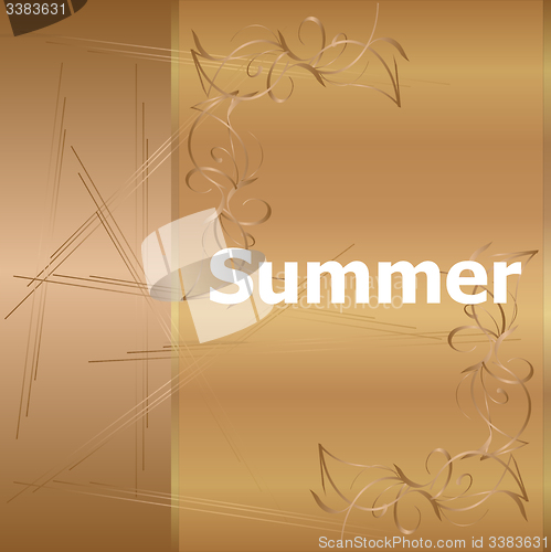 Image of Summer time. summer word on golden luxury background, summer holidays
