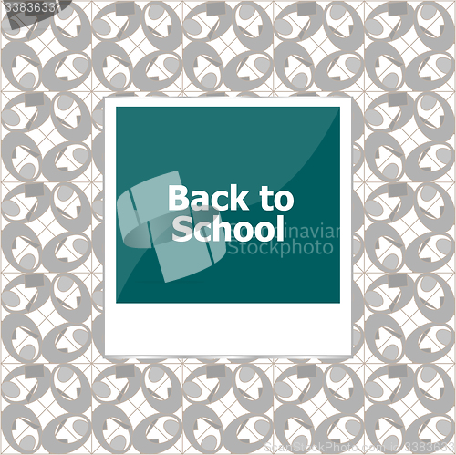 Image of photo frame with back to school words