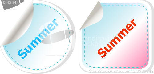 Image of Summer icon. Internet button isolated on white background