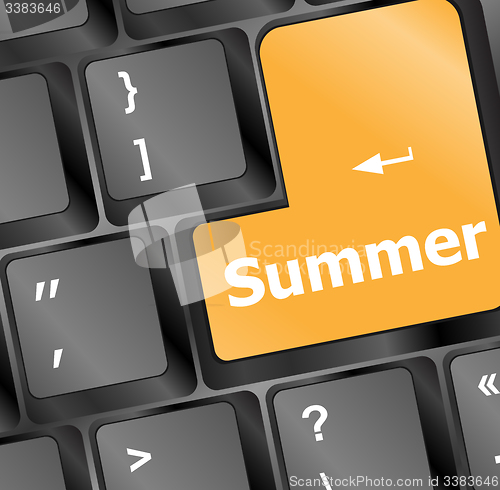 Image of Button summer on computer keyboard