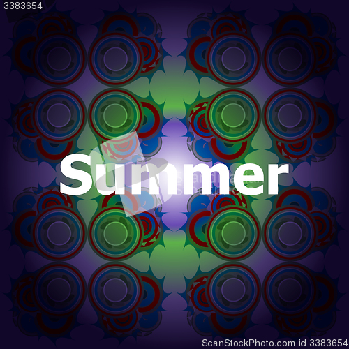 Image of Summer Words on abstract Backgrounds