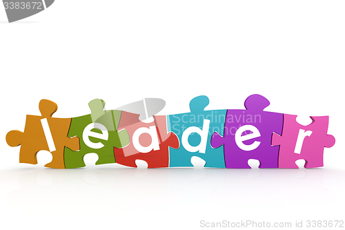 Image of Colorful puzzle with leader word