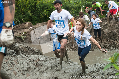 Image of Dirty cross-country race stage. Tyumen. Russia