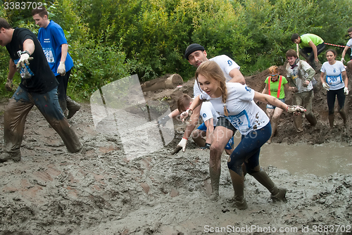 Image of Dirty cross-country race stage. Tyumen. Russia