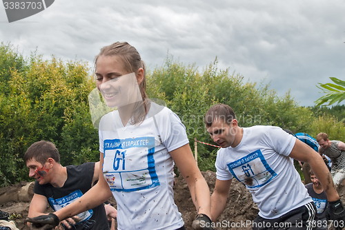 Image of Happy girl in extrime racing