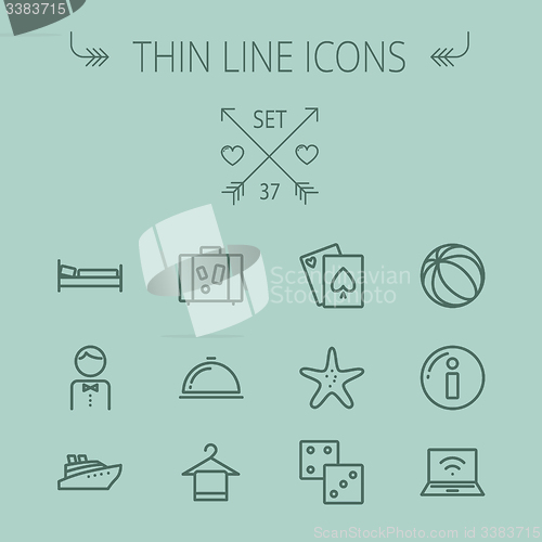 Image of Travel thin line icon set