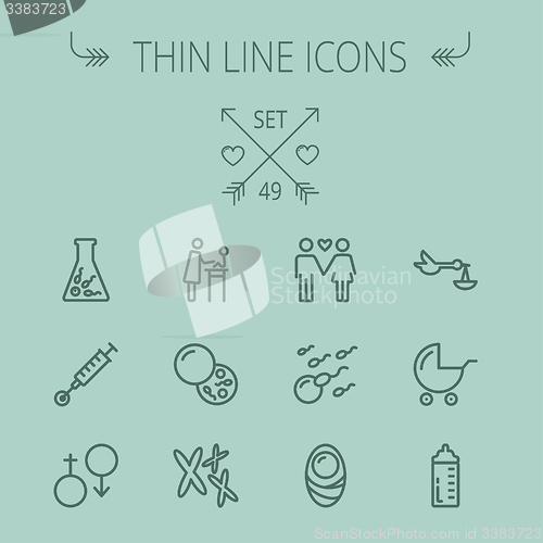 Image of Medicine thin line icon set