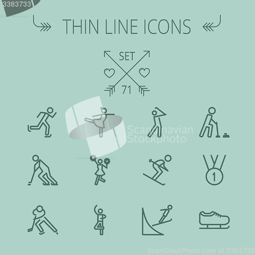 Image of Sports thin line icon set