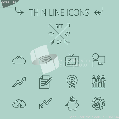 Image of Business thin line icon set