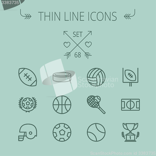 Image of Sports thin line icon set