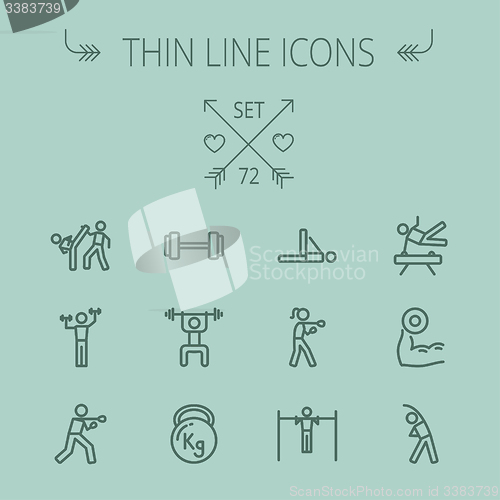 Image of Sports thin line icon set