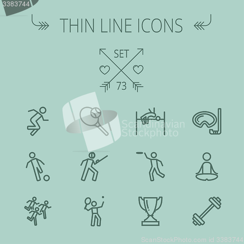 Image of Sports thin line icon set