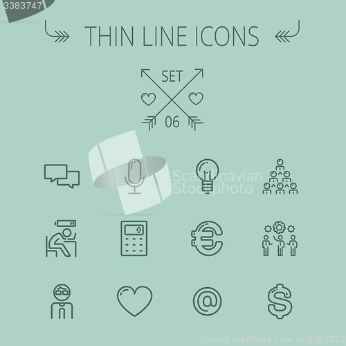 Image of Business thin line icon set