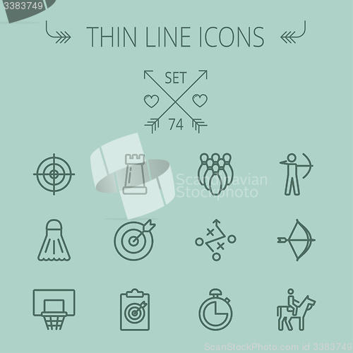 Image of Sports thin line icon set