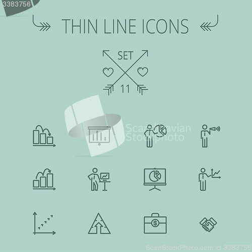 Image of Business thin line icon set