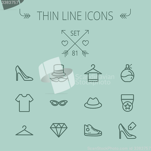 Image of Business shopping thin line icon set