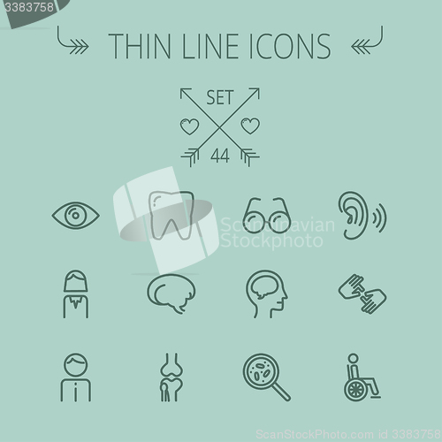 Image of Medicine thin line icon set