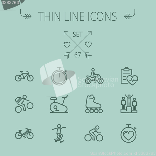 Image of Sports thin line icon set