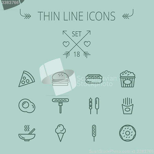 Image of Food thin line icon set