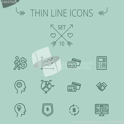 Image of Business thin line icon set