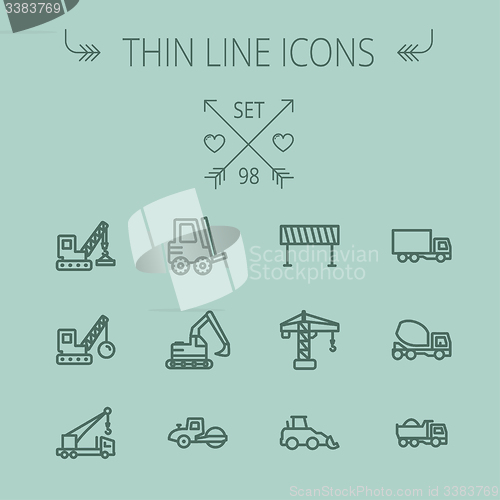 Image of Construction thin line icon set