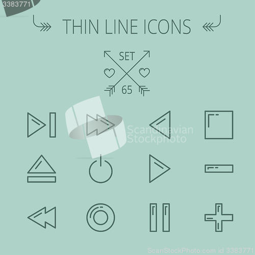 Image of Music and entertainment thin line icon set