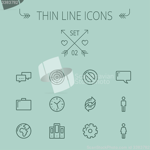 Image of Technology thin line icon set