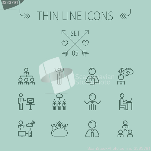 Image of Business thin line icon set