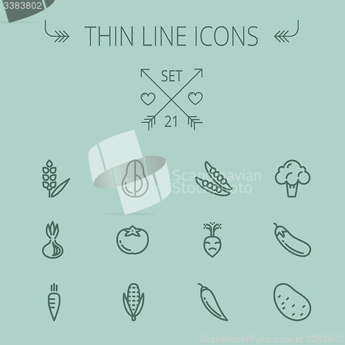 Image of Food thin line icon set