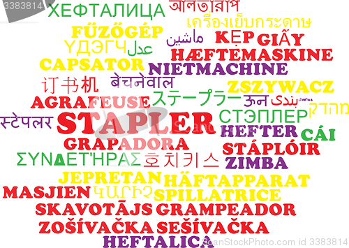 Image of Stapler multilanguage wordcloud background concept