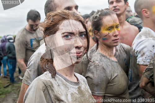 Image of Attractive girl in extrime racing