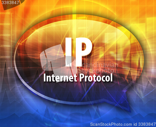 Image of IP acronym definition speech bubble illustration