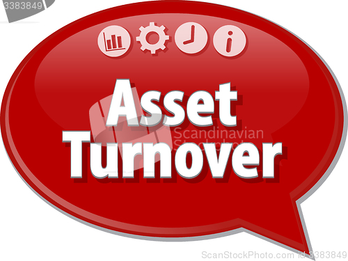 Image of Asset Turnover  Business term speech bubble illustration