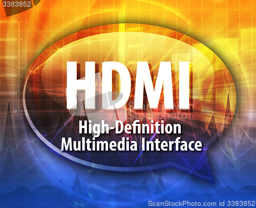 Image of HDMI acronym definition speech bubble illustration