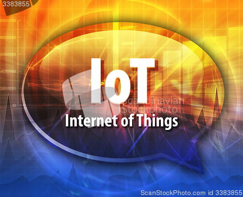 Image of IoT acronym definition speech bubble illustration