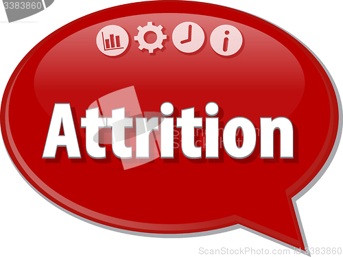 Image of Attrition   Business term speech bubble illustration