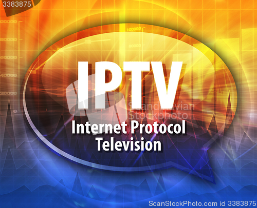 Image of IPTV acronym definition speech bubble illustration