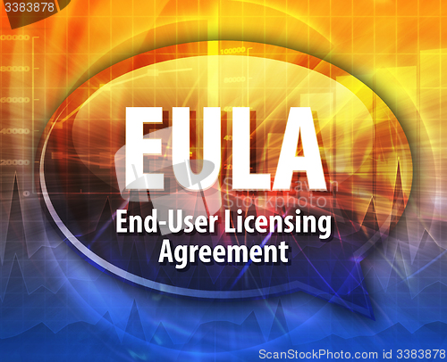 Image of EULA acronym definition speech bubble illustration