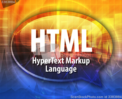 Image of HTML acronym definition speech bubble illustration