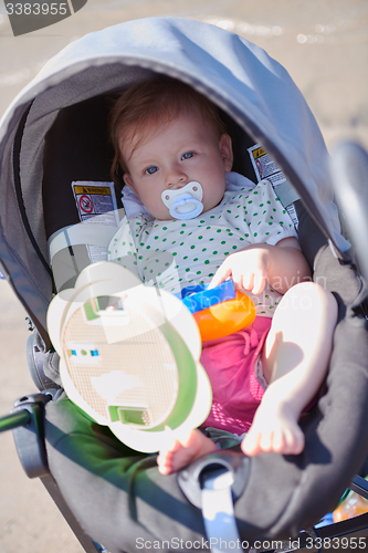 Image of portrait of baby in carriage