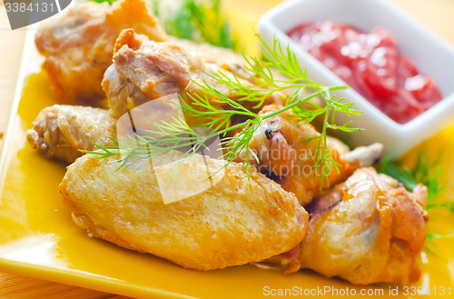 Image of Hot Meat Dishes - Grilled Chicken Wings with Red Spicy Sauce