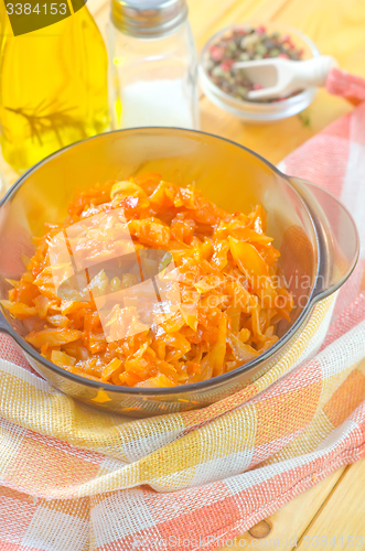 Image of fried cabbage with tomat sauce