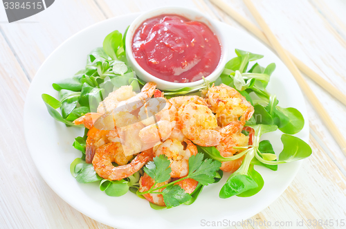 Image of Fried shrimps with sauce