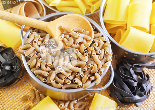Image of different raw pasta
