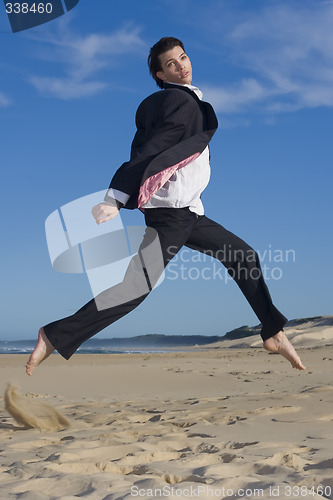 Image of Jumping business professional