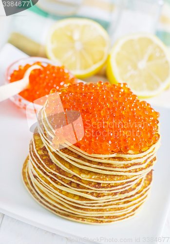 Image of pancakes with caviar