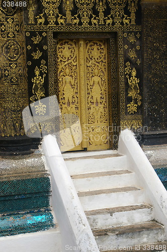 Image of Monastery doors in Luang Prabang, Laos