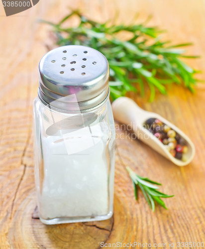 Image of salt, rosemary and pepper